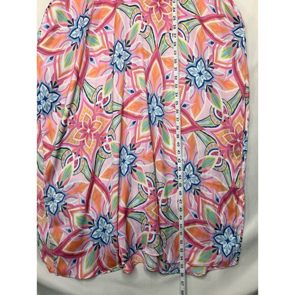 Van Winkle & Co Maxi Dress Side Seam Tropical Floral Beach Bright Colorful Sz S - Picture 6 of 9